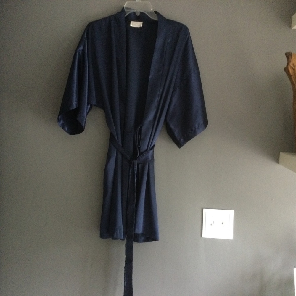 Navy Silky Vintage Robe
